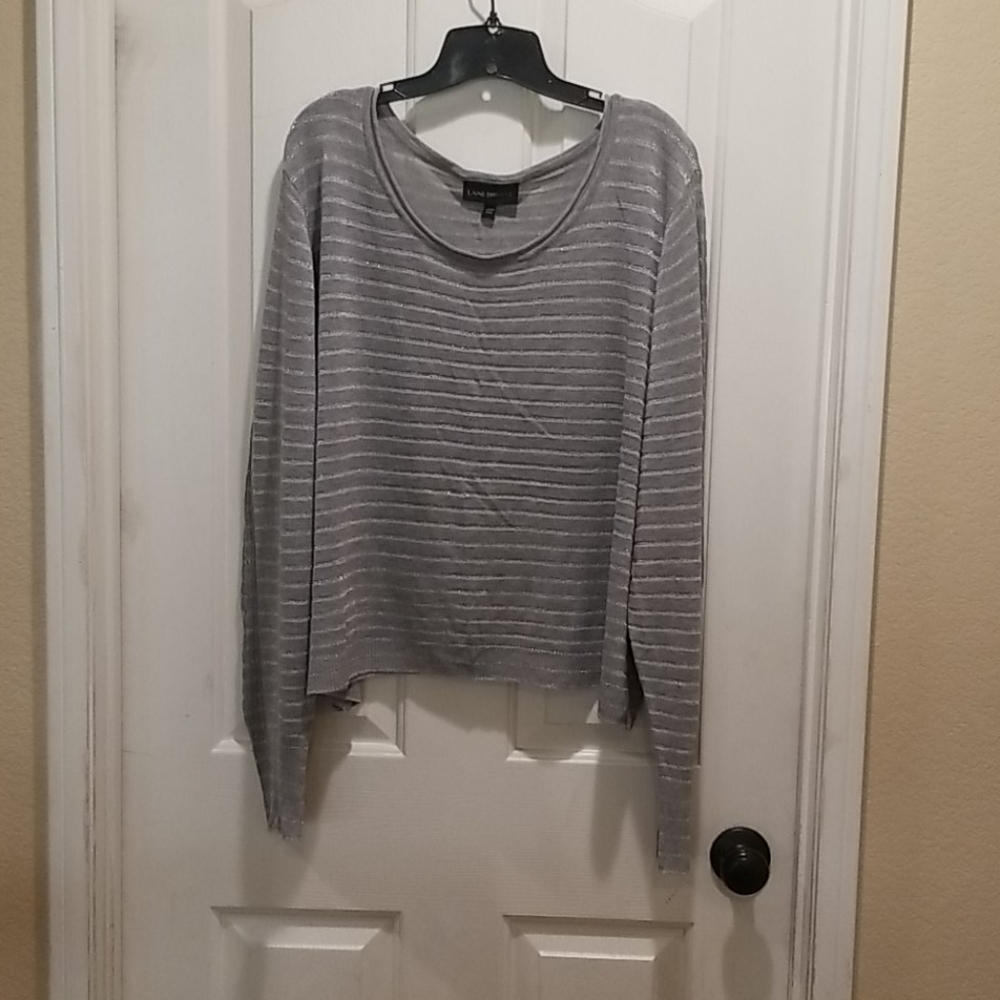 Long sleeve Gray and silver striped sweater